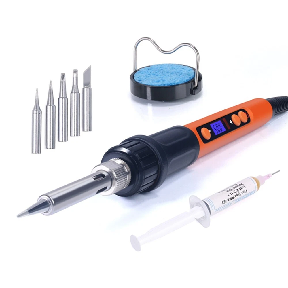 Soldering Iron Kit 100W Digital LCD Welding Iron Tool Tips Temperature Adjusted