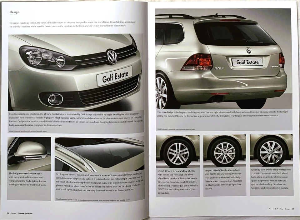 VW Golf Estate brochure 2009 - S, SE, Sportline, TSi, TDi - Image 4 of 4