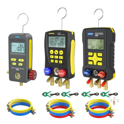 Refrigeration Digital Manifold Gauge Set Hvac Vacuum Pressure For R1234yf R134a