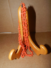 STRUNG RED BRANCH BEAD, CORAL CHUNK NECKLACE, 51 GRAMS,20" LONG