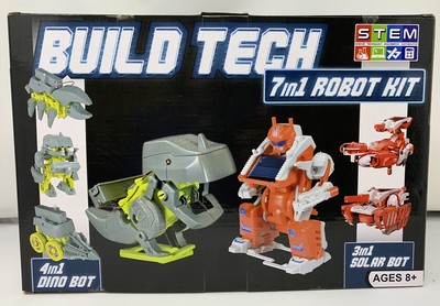 New Build Tech 7 in 1 Robot Kit Sealed in Box STEM Ages 8+ Dino Bot Solar Bot