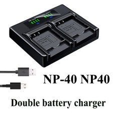 Twin Battery Charger For CASIO NP-40 Exilim Zoom EX-Z50 Z500 Z55 Z57 Z600 Z650