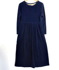 Vintage Erika & Company Velour Dress Women's Size Medium Blue Solid Teacher