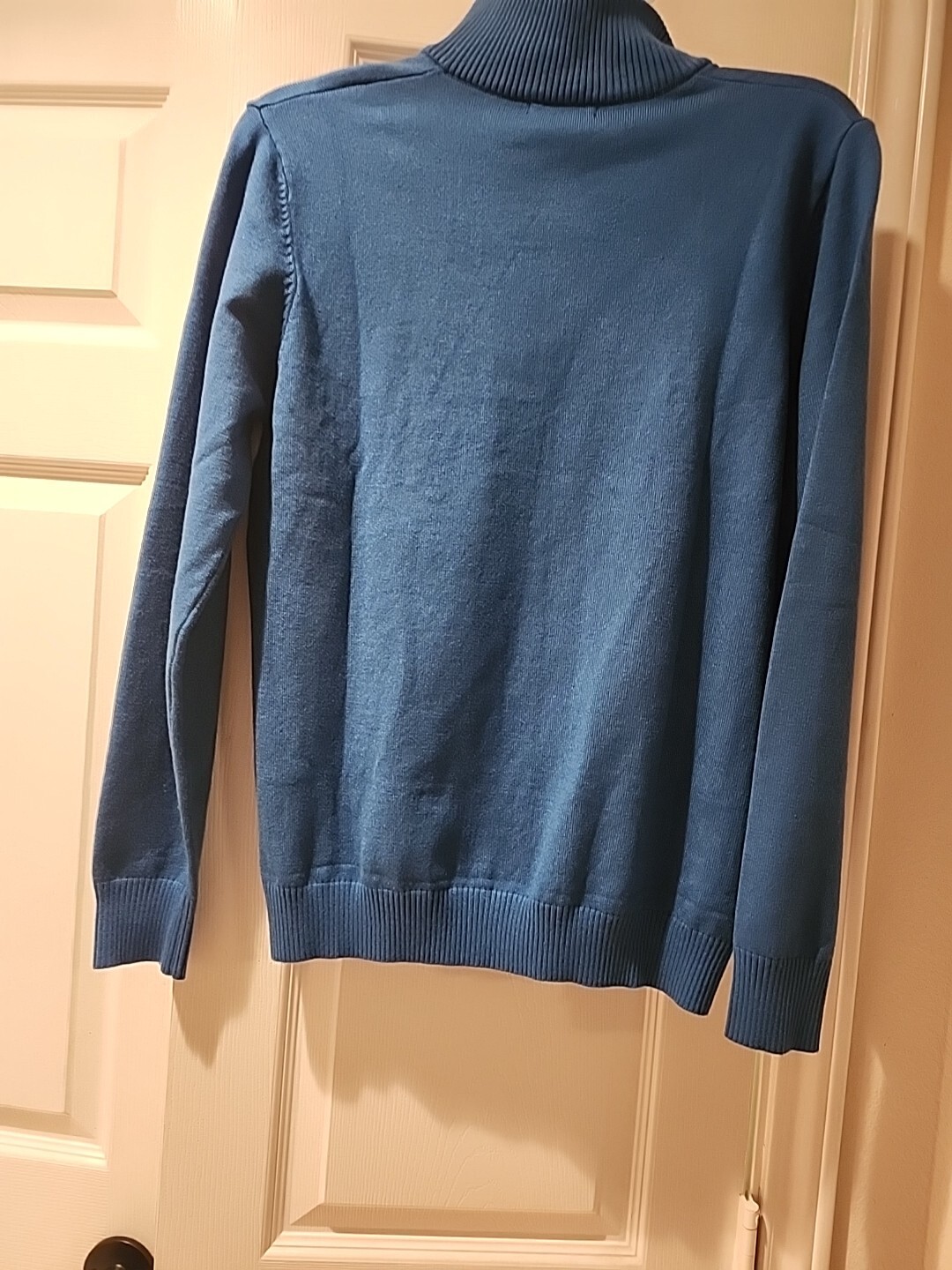 Nine Bull Sweater Mens L Teal Soft Knit Grandpa Style Ribbed Waist Comfort