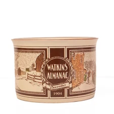 Vintage 1986 Watkins Almanac Stoneware 12 oz. Soup Mug Bowl December 1904