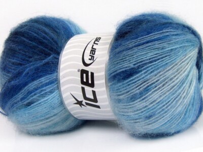 4-Skein Lot Angora Active Yarn Fine blue shades