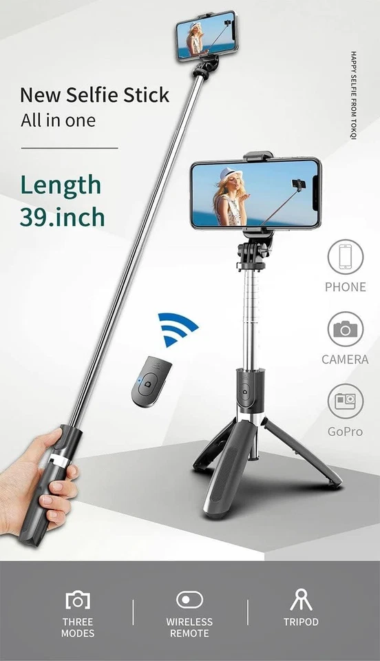 Selfie stick MONOPOD Tripod selfie stick For One Plus 9, 5, 6, 7, 8, 9 Pro 1+9 - Image 4 of 4