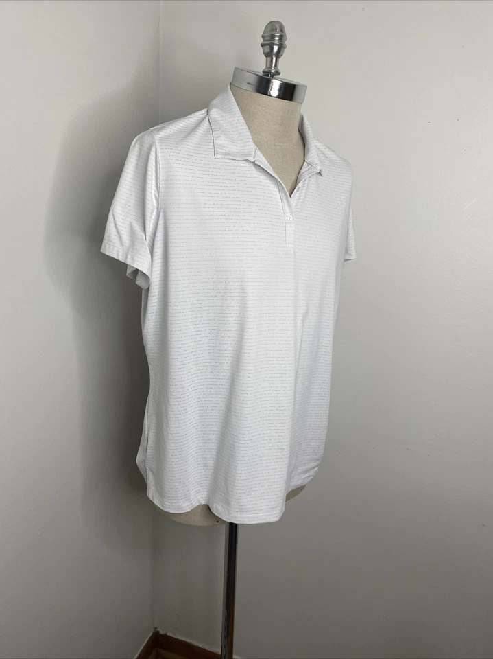 Lady Hagen Golf Shirt Womens XXL White Blue Collar Short Sleeve Active Polo 2XL - Image 4 of 4