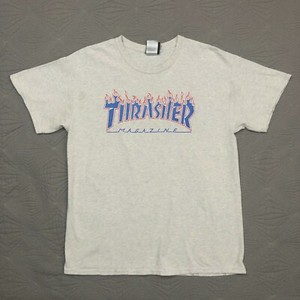 thrasher shirt blue flame
