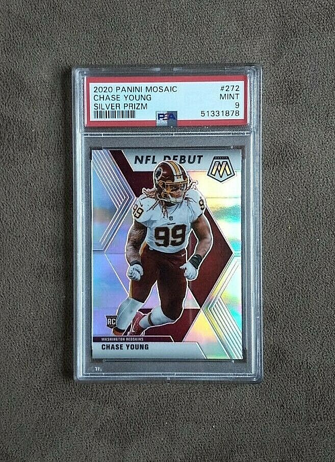 2020 Panini Prizm Chase Young Silver Prizm NFL Debut Rookie RC #272 PSA 9 Mint