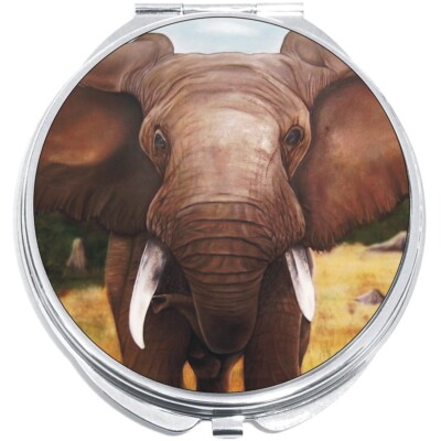 Elephant Close Up Compact with Mirrors - Perfect for your Pocket or Purse