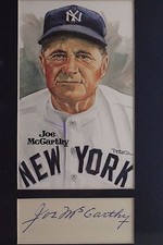 Joe McCarthy (d.1978) HOF NY Yankees 8x10 Perez Autographed Signed Cut & Matted