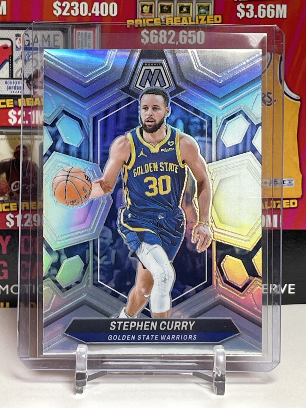 2023-24 Panini Mosaic Golden State Warriors Stephen Curry Silver Prizm No. 3