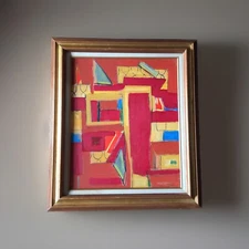 LISTED ARTIST painting ABSTRACT modernist CUBIST CUBISM Dr. Benjamin Gross 