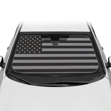 Car Sun Shade Black Flag Front Window Windshield Sunshade Cover Auto Truck SUV