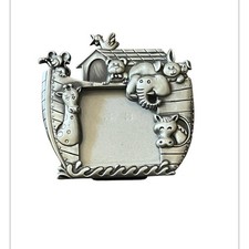 NOAH'S ARK PEWTER PHOTO FRAME, ENESCO ITEM 907357