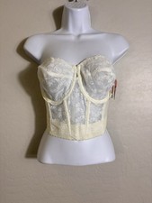 VTG Y2K Smoothie Ivory Lace Corset Bustier Coquette Fairy Bridal 34D Deadstock