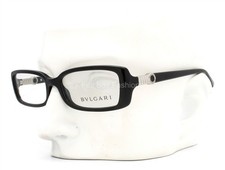 Bvlgari Eyeglasses Glasses BV4041 501 Polished Black with Silver Trim 53-16-135