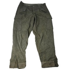 1970 Vintage Swiss Army Wool Cargo Pants d 100 Military Olive Green Men Size M