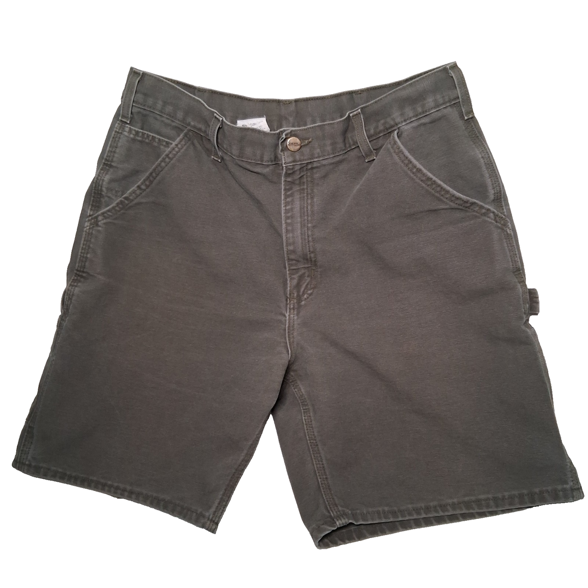Vintage Carhartt Carpenter Shorts 33/34 B25 MOS Green Duck Canvas