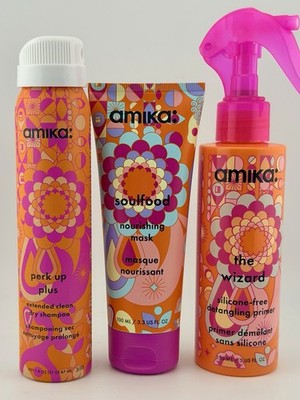 Amika Hair Care Bundle Perk Up Plus Dry Shampoo Wizard Primer Soulfood Mask