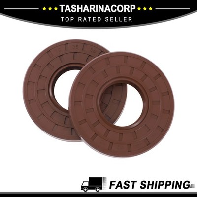 Oil Seal Seal Ring Rotary Shaft Seals FKM Rubber 35x80x10mm Brown 2 pcs