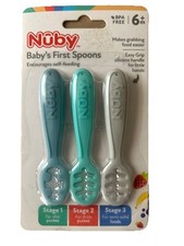 Nuby Baby's First Spoons -3 Stages - Encourages Self-Feeding - 6 Months
