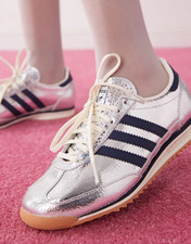 NEW Adidas SL 72 Trainers Silver Metallic Collegiate Navy Off White RRP£84.99 UN