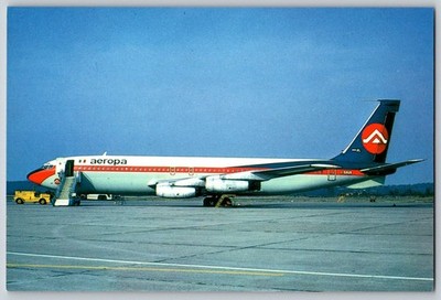 Postcard Aeropa Italy Boeing 707 I-SAVA