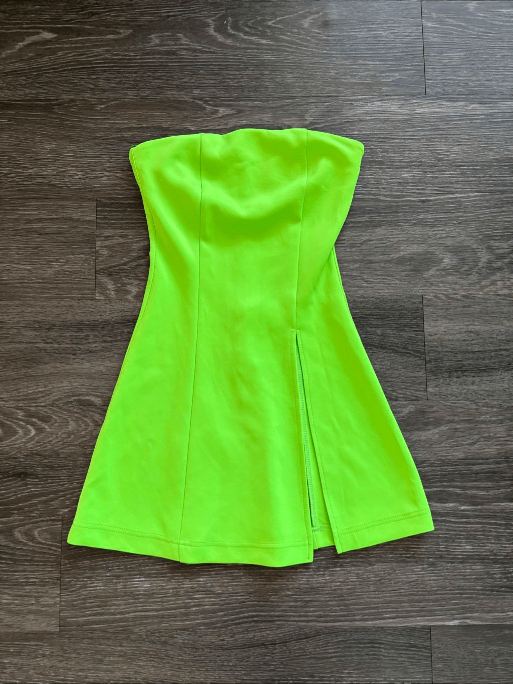 NWOT Miscreants London Cupid Mini Dress W/Slit In Neon Green UK 6 US 2
