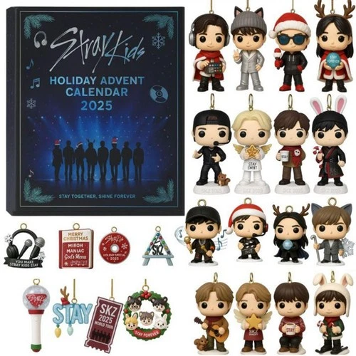 2025 Christmas Countdown Stray Kids Advent Calendar 2D Acrylic Pendant Ornament