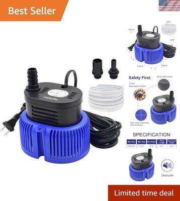 Reliable Pool Water Removal Pump - 850 GPH, Durable ABS with 16' Hose Included