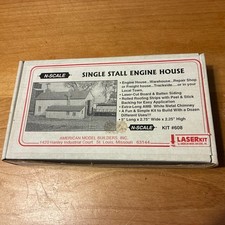 N Scale Wood American Model Builders Single Stall Engine House - Kit 608