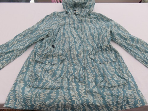 WHITE STUFF DUCK EGG BLUE & WISTERIA LIGHTWEIGHT MAC HOODED JACKET UK 10 - 12