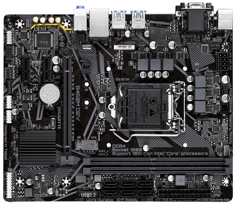 Gigabyte GA-B460M-D2V Motherboard 1200 Supports 10th Gen Intel DDR4 M.2 USB 3.2