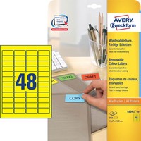 Avery Zweckform Etiketten L6041-20 Gelb 45,7 X 21,2 Mm, 20 Blatt