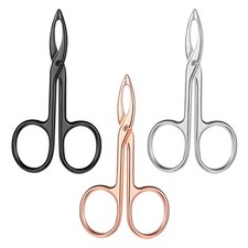 Pinzas con mango de tijera herramienta de belleza punta recta depilar el rostro.