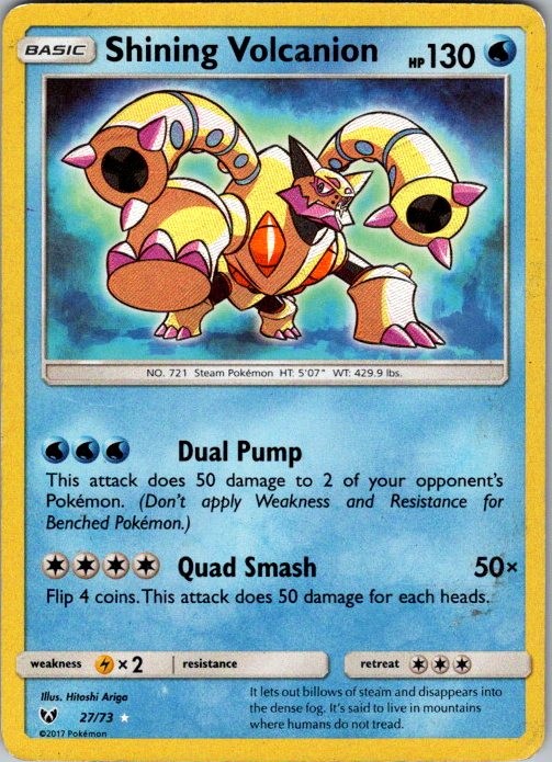 Shining Volcanion Shiny Holo Rare Shining Legends 27/73 LP