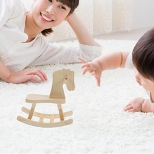 Wooden Rocking Horse Model Puzzle Toy Artwork Educational Hand Eye Coordination