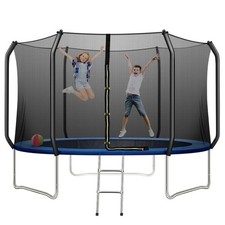 TRIPLE TREE 10FT Trampoline w/ Enclosure Net Ladder 660LB Kids Outdoor Set