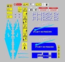 Fiat-Hitachi fh 22.2 compact plus decalcomanie adesive kit Completo