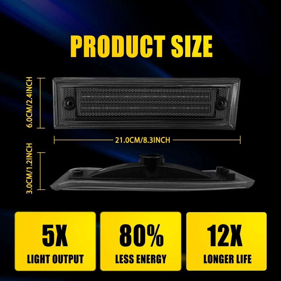 Luces marcadoras laterales lente de humo para camioneta Chevy GMC 1981-1991 C10 C20 C30 Foto 3 de 4