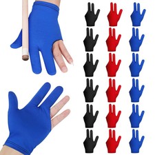 Vefungyan 18pcs Billiards Pool Cue Gloves: Universal 3 Fingers Left Black