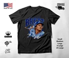 George Brett Baseball T-Shirt Blue Batting Swing Portrait Art Black