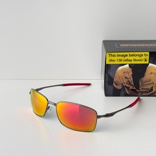 Oakley Square Wire OO4075 Titanium Silver Ruby Polarized Sunglasses 60-17-123