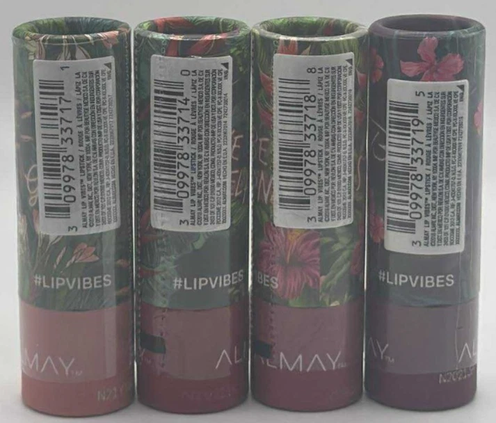 4PC Almay Lip Vibes Cream Lipstick SET ~ FAST SHIPPING ~ 0.14 OZ EACH ~ SEALED - Image 2 of 3