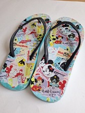 Disney Parks Shoes Women flip-flops size 11 EUC Retro Disney Pattern