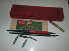 Vtg Drink Coca-Cola, Delicious Refreshing Red Pencil Holder Box w/Contents