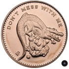 (3) 1 oz .999 Fine Copper “DON’T MESS WITH ME” Alligator Rounds — photo 2
