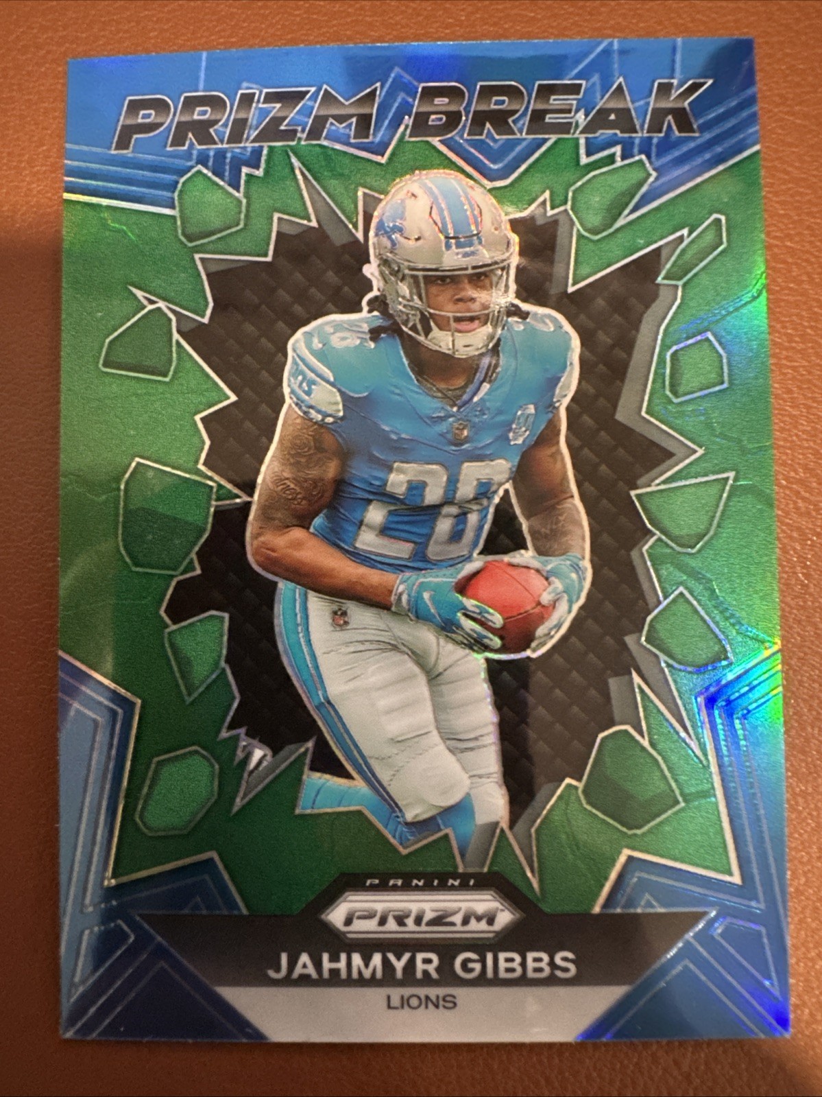 2023 Panini Prizm - Prizm Break Jahmyr Gibbs #PB-5 Green Prizm (RC)